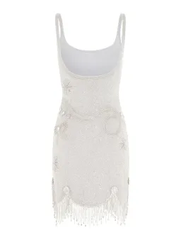 Clio Peppiatt Charm Fringe Mini Dress Silver Size XS / AU 6 for rent on The Volte - image 8