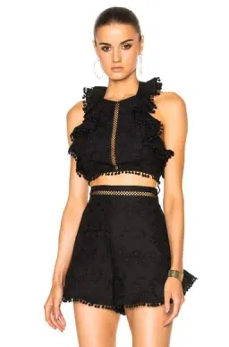 Zimmermann Caravan Flutter Top and Short Set Black Size 0 / Au 8 for rent on The Volte - image 2