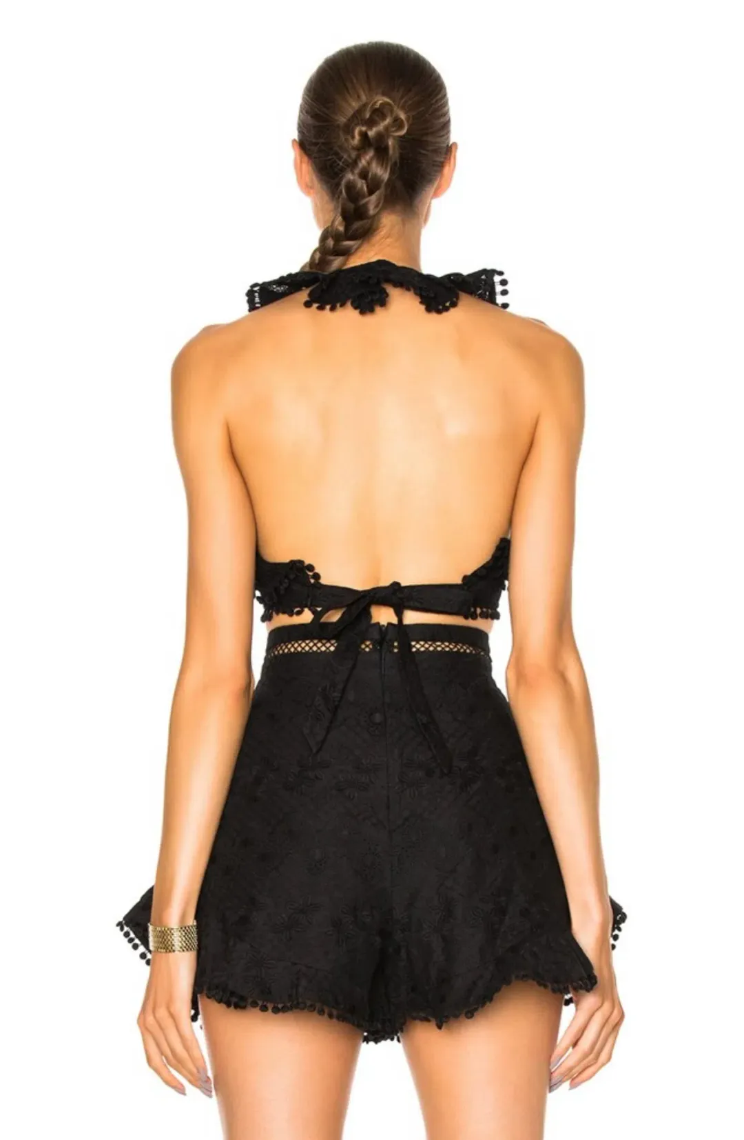 Zimmermann Caravan Flutter Top and Short Set Black Size 0 / Au 8 for rent on The Volte - main image