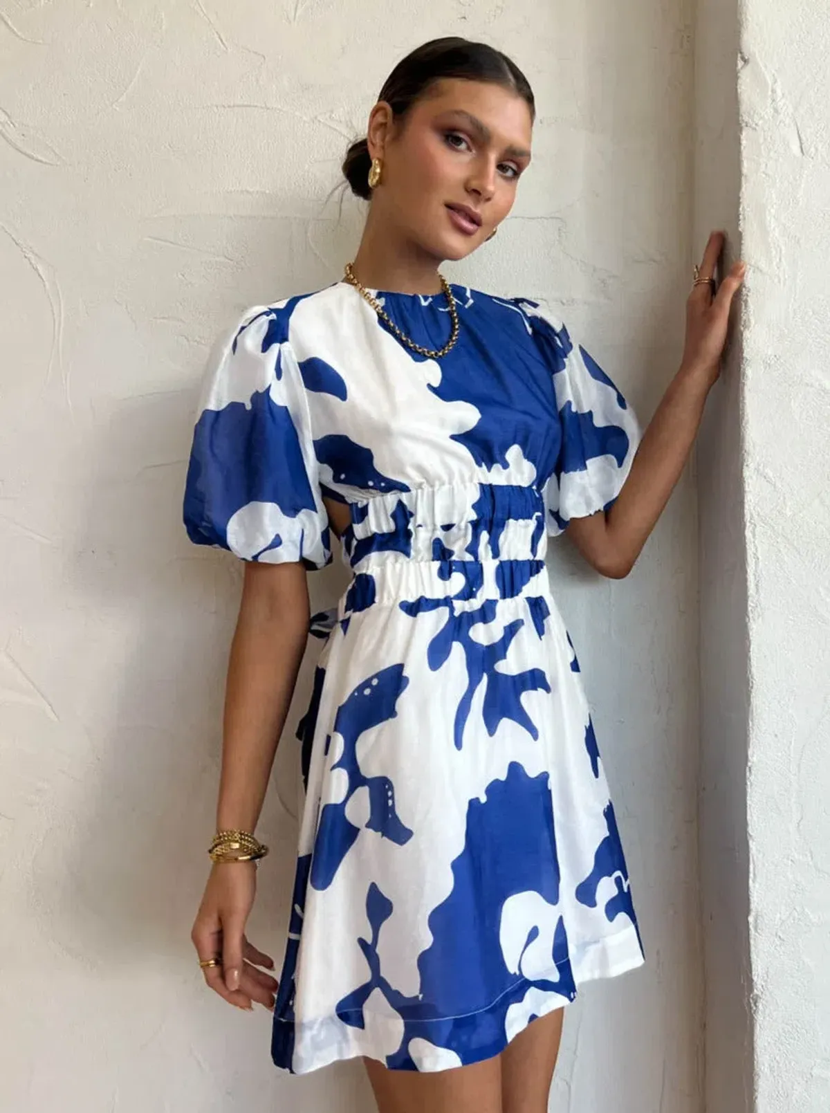 Sir the Label Vivi Open Back Mini Dress In Merce Abstract Print Size 3 / AU 12 - Image 5
