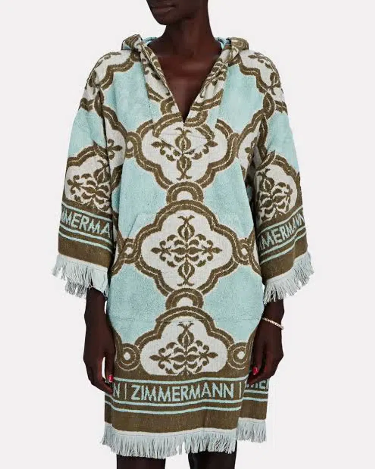 Zimmermann Lyre Fringed Terry Towel Mini Dress Blue Size 1 / AU 10 Toweling Coverup - Image 1