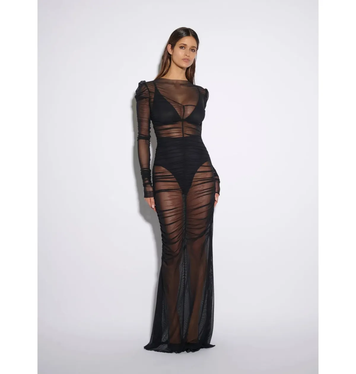 Effie Kats Rhodes Maxi Dress In Black Mesh Size S / AU 8 - Image 1