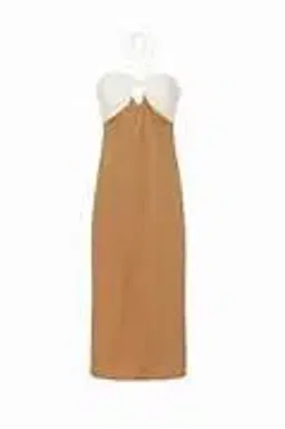 Third Form Lets Split Slip Dress Off White And Tan Size AU 14 for rent on The Volte - image 4
