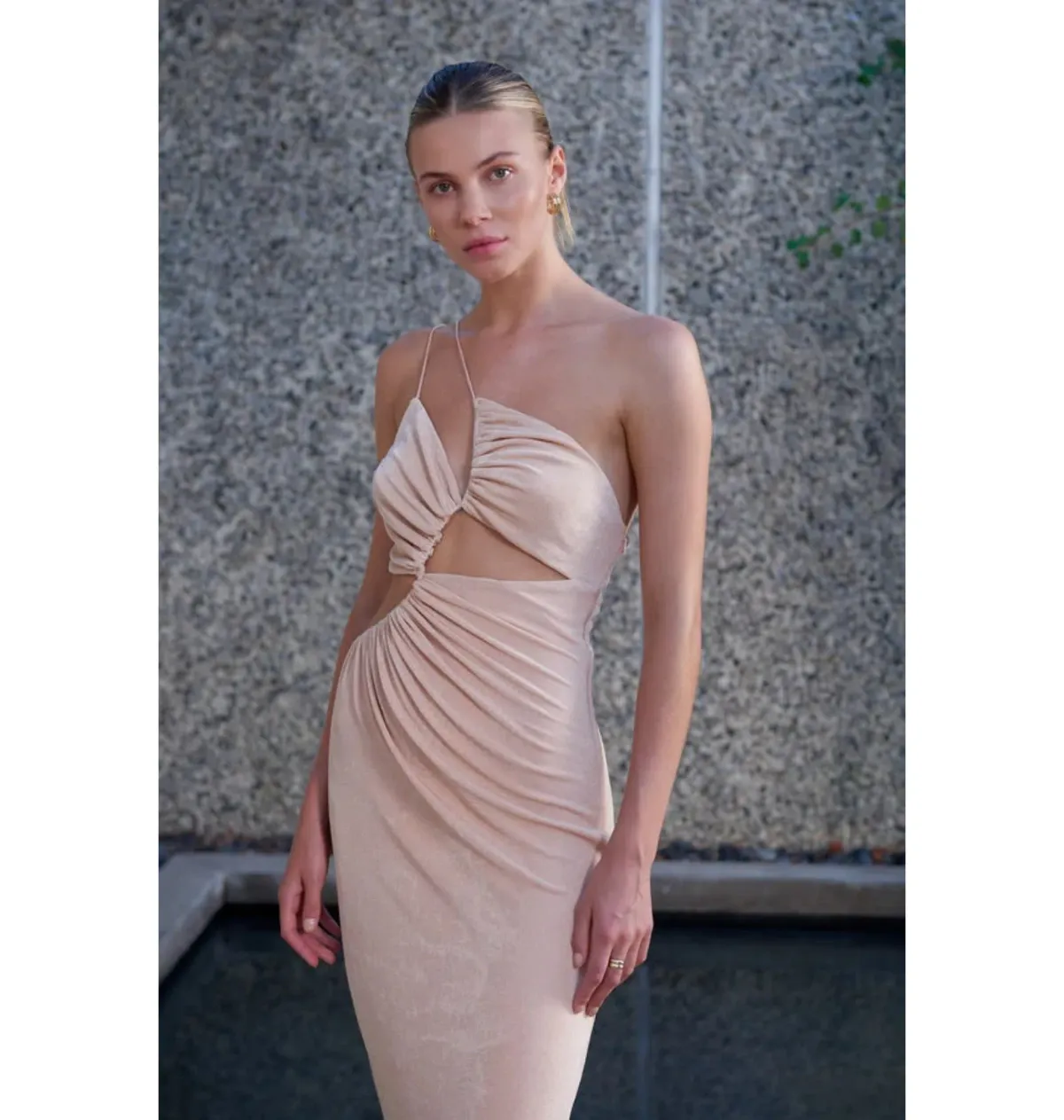 MISHA Bernette Slinky Jersey Midi Dress Rose Pink Size 12 - Image 2