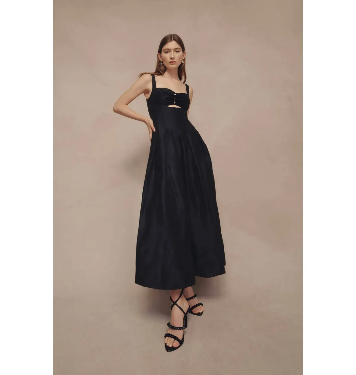 Aje Divinity Pearl Pin Midi Dress in Black Size AU 10 - Image 5