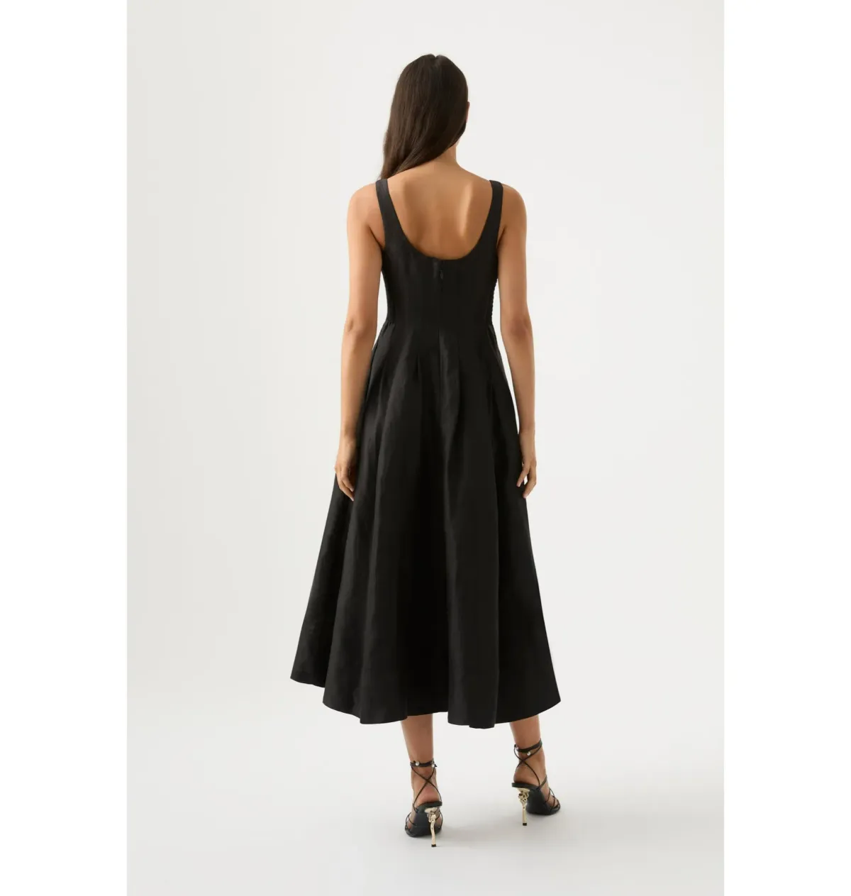 Aje Divinity Pearl Pin Midi Dress in Black Size AU 10 - Image 4