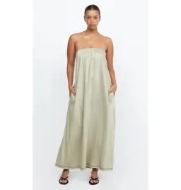 Bec And Bridge Tillie Strapless Maxi Dress Sage Size AU 12 for rent on The Volte - image 1