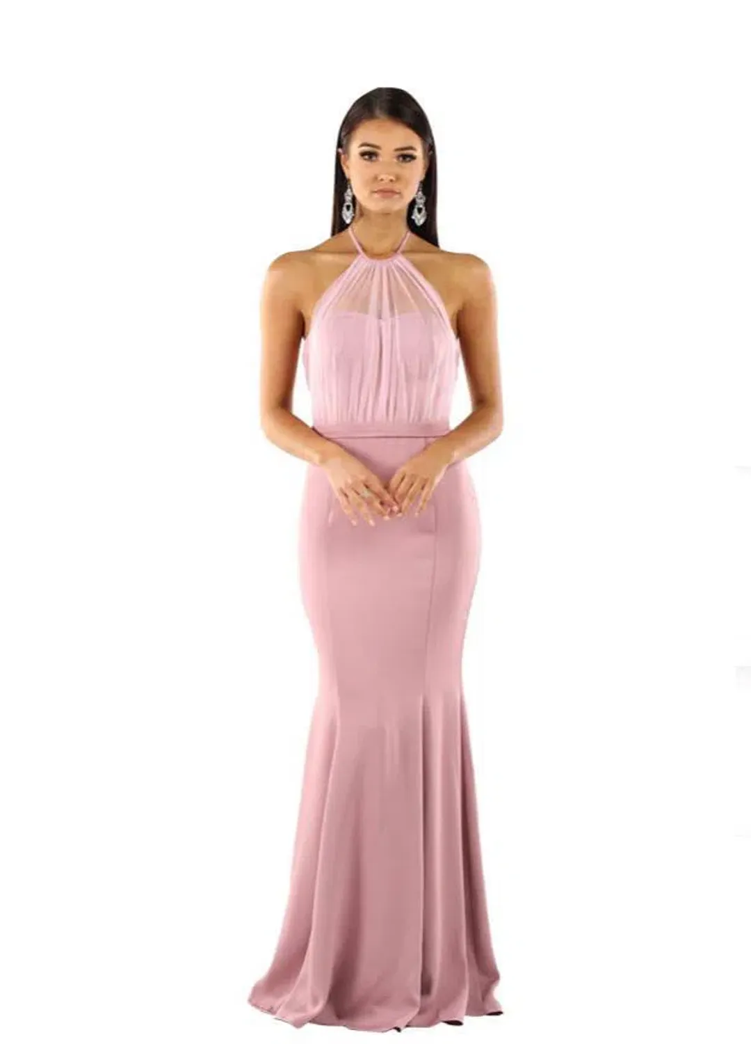 Lexi Cecilia Draped Top Maxi Dress in Blush Pink Size 10 for rent on The Volte - main image