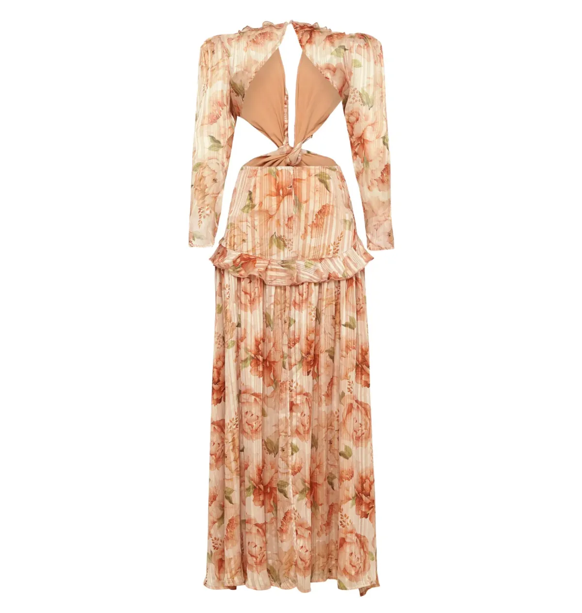 Sonya Moda Ruffle Cutout Maxi In Spiced Peonies Size AU 6 - Image 5