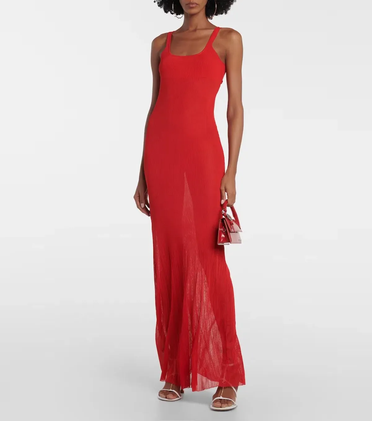 Jacquemus La Robe Maille Oranger Maxi Dress Red Size 12 - Image 1