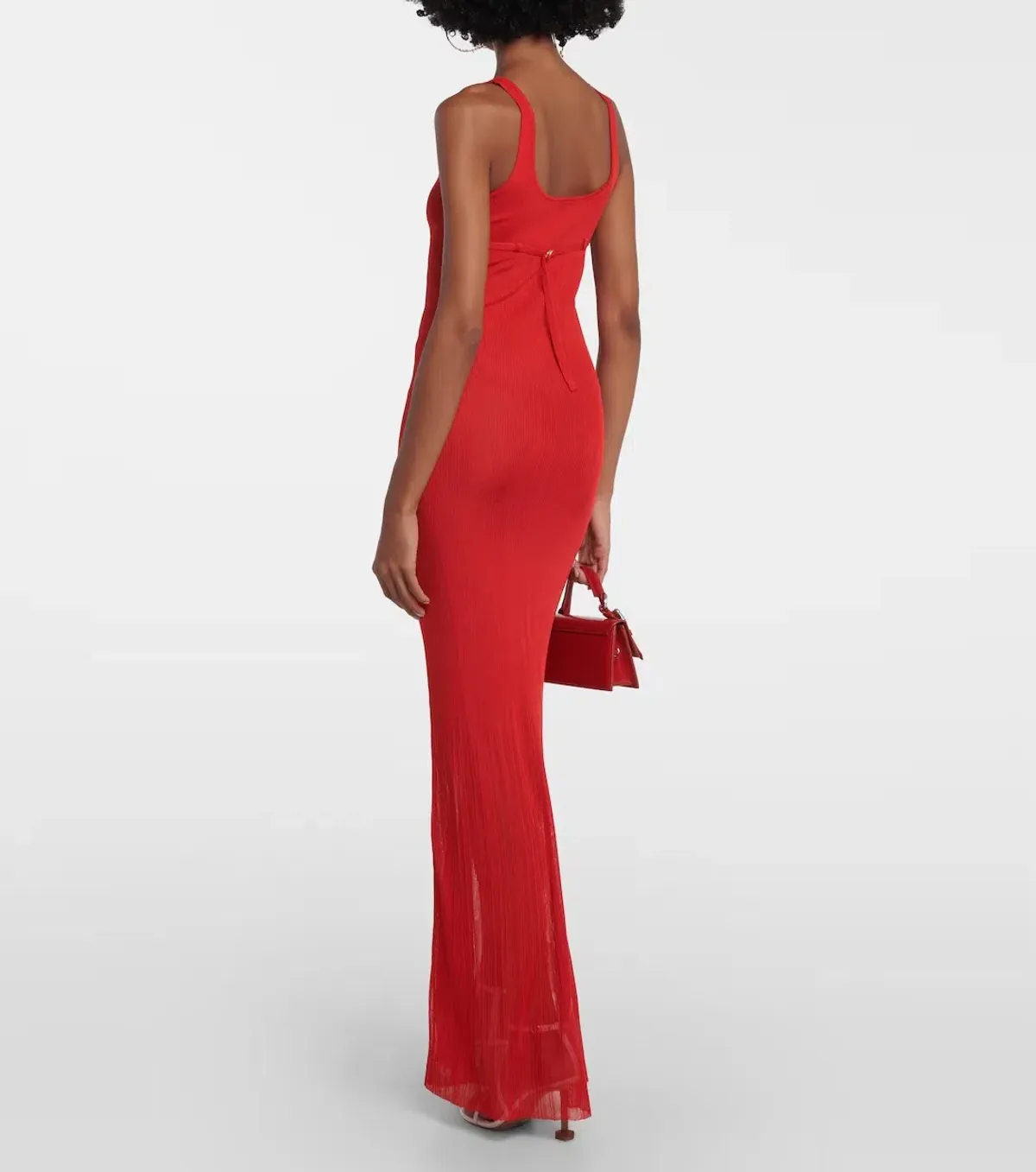 Jacquemus La Robe Maille Oranger Maxi Dress Red Size 12 - Image 2