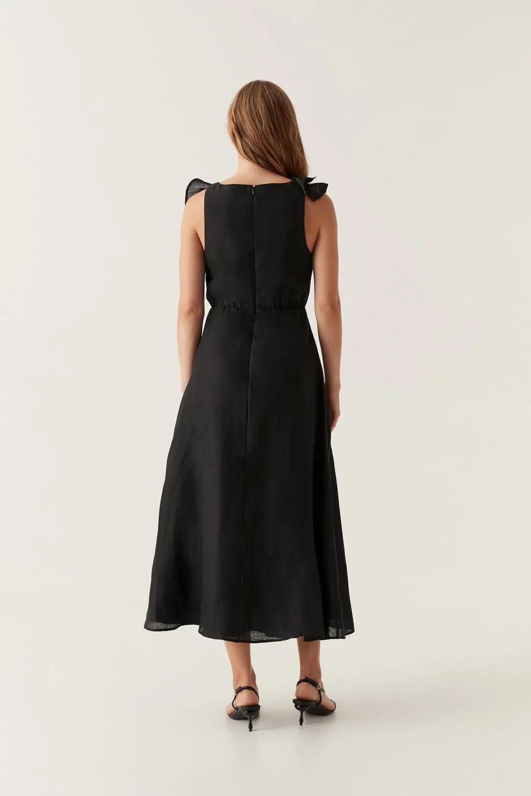 Aje Genesis Midi Dress Black Size 14 for rent on The Volte - main image