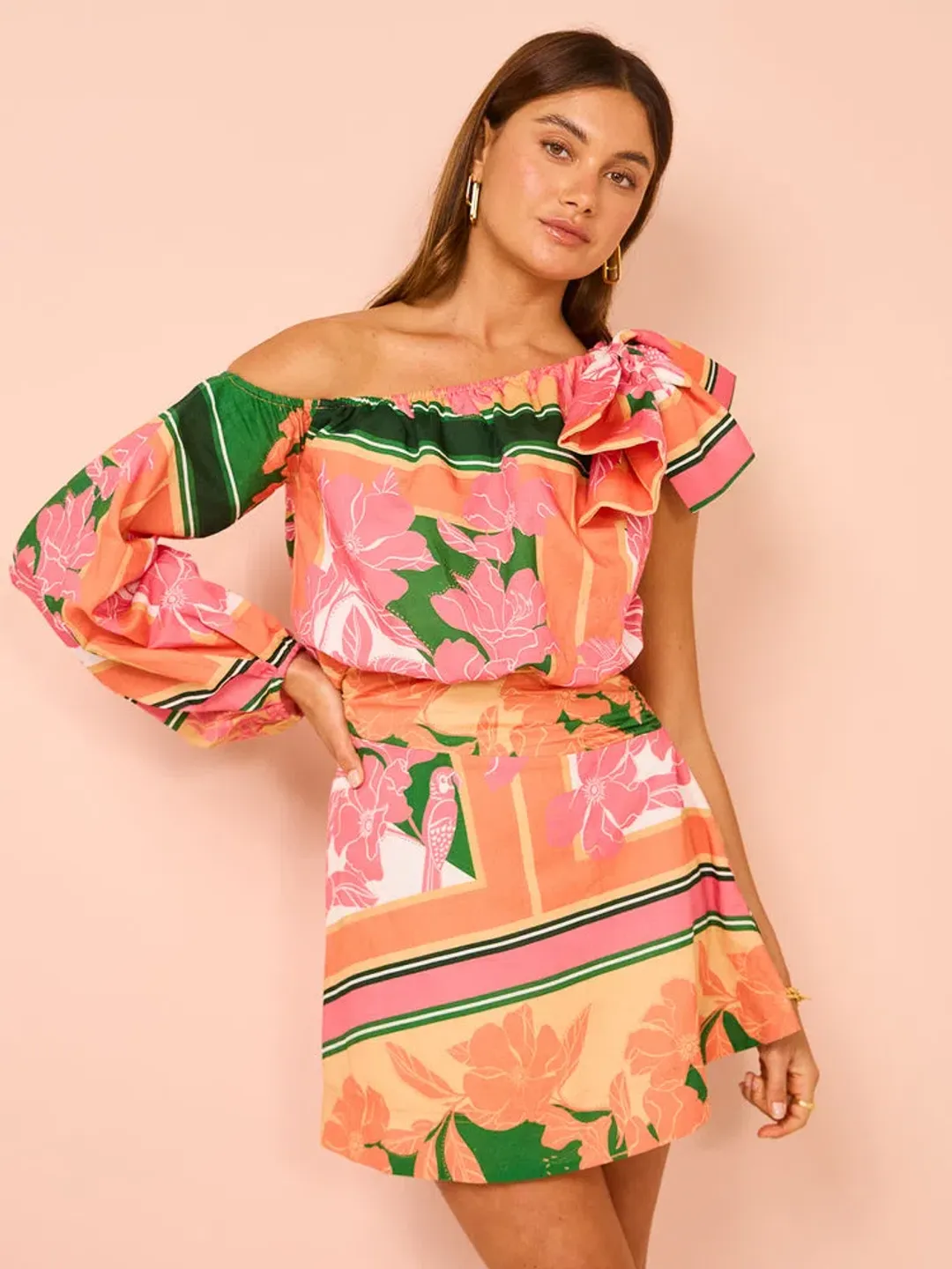 By Nicola Rosa Mini Dress Multi Print Size 14 for rent on The Volte - main image
