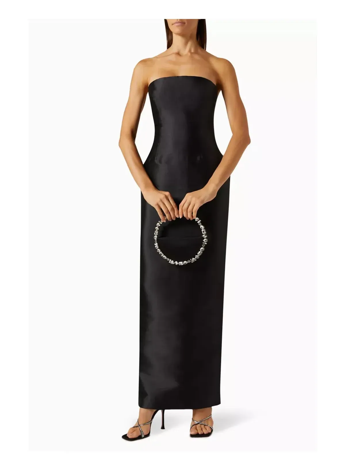 Solace London Pink Lea Puff Sleeve Maxi Dress Black Pink Size 10 - Image 6