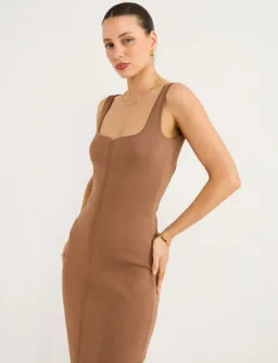 Clea Parsons Crepe Knit Dress In Hazel Size XS/ AU 6 for rent on The Volte - image 2