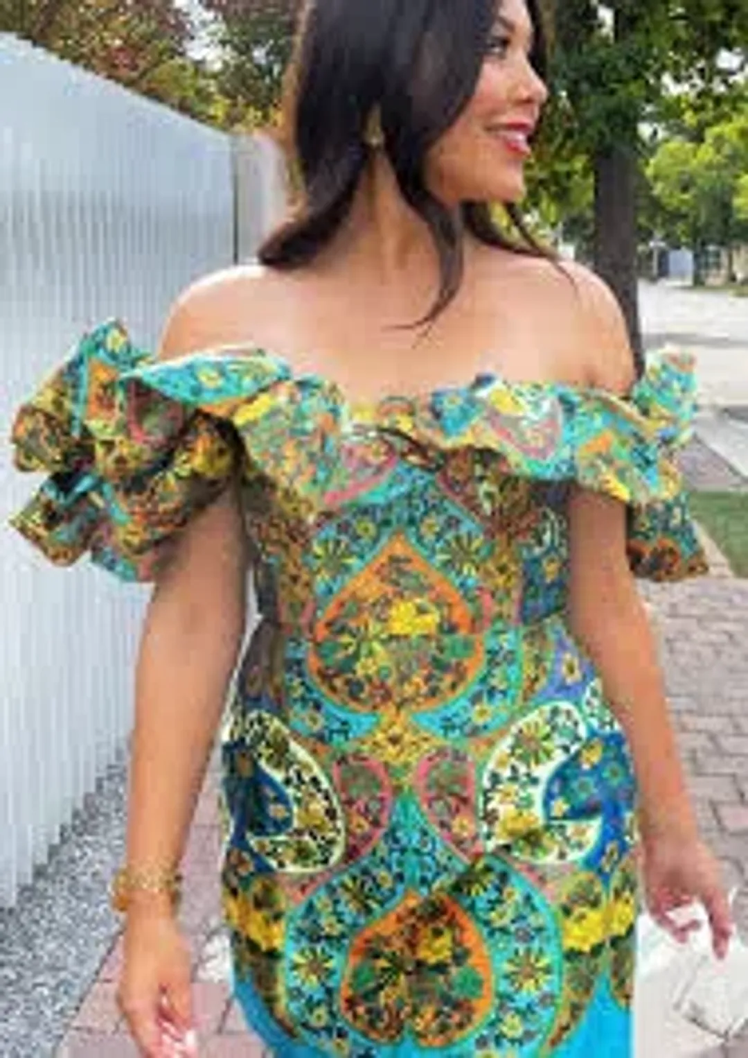 Alemais Sofie Off Shoulder Mini Dress Multi Floral Size AU 14 for rent on The Volte - main image