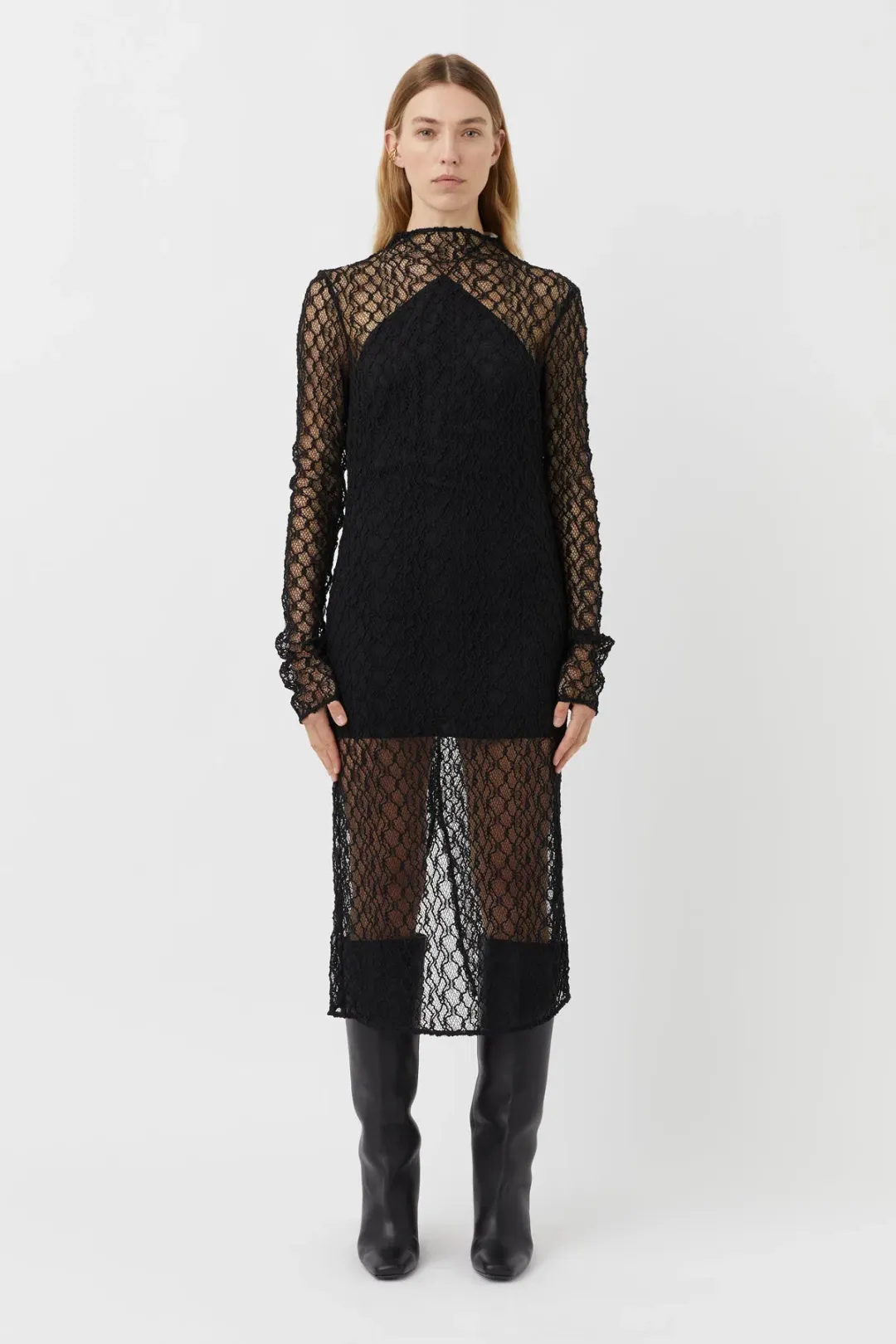 Camilla and Marc Eros Long Sleeve Midi Dress Black Size M / AU 10 for rent on The Volte - main image