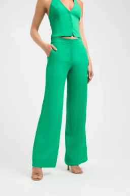 Kookai Oyster Vest Top Size 36 / AU 8 and Relaxed Pant Size 38 / AU 10 Set Green for rent on The Volte - image 2