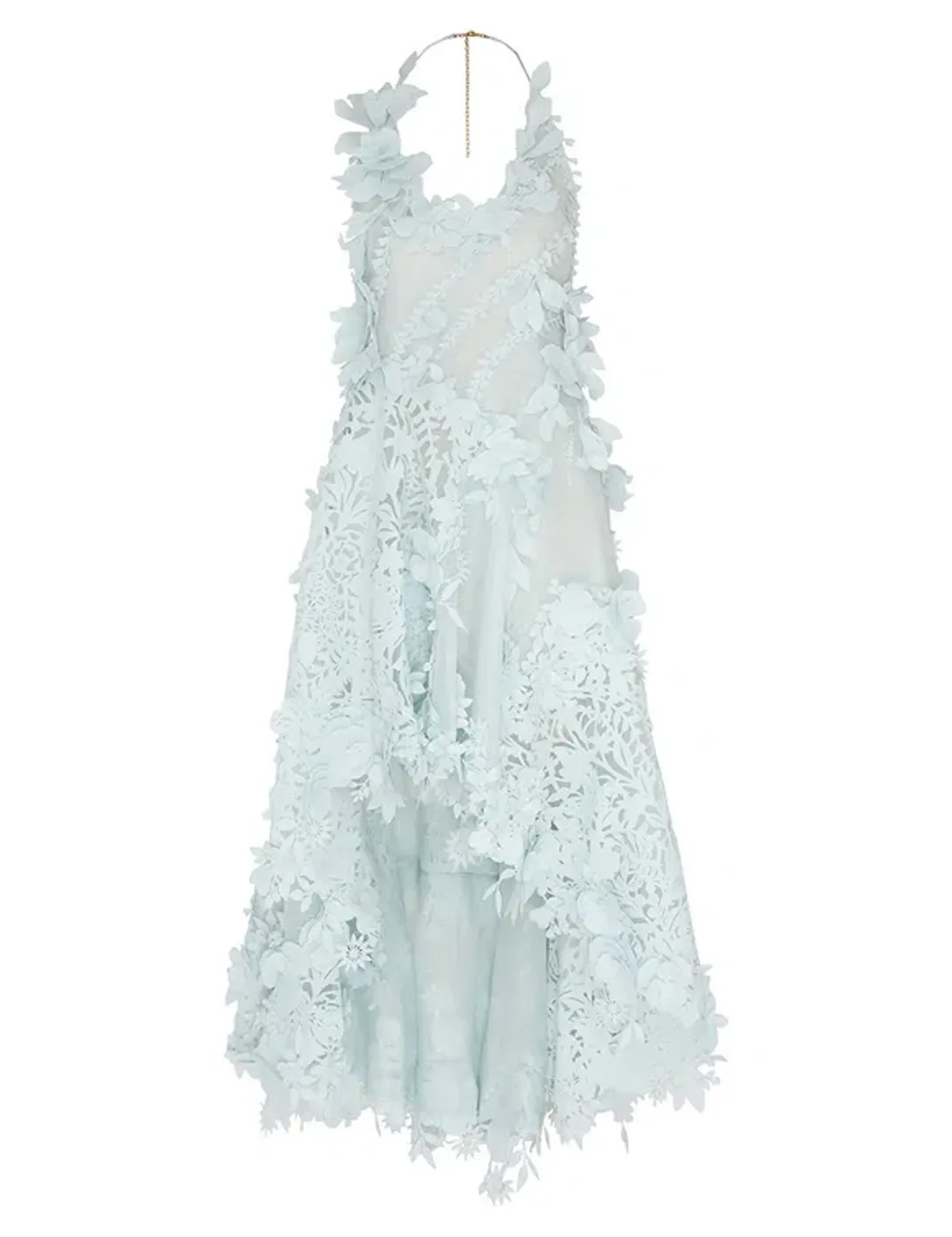 Zimmermann The Natura Lasercut Halter Dress in Mint Size 0 / AU 8 for rent on The Volte - main image