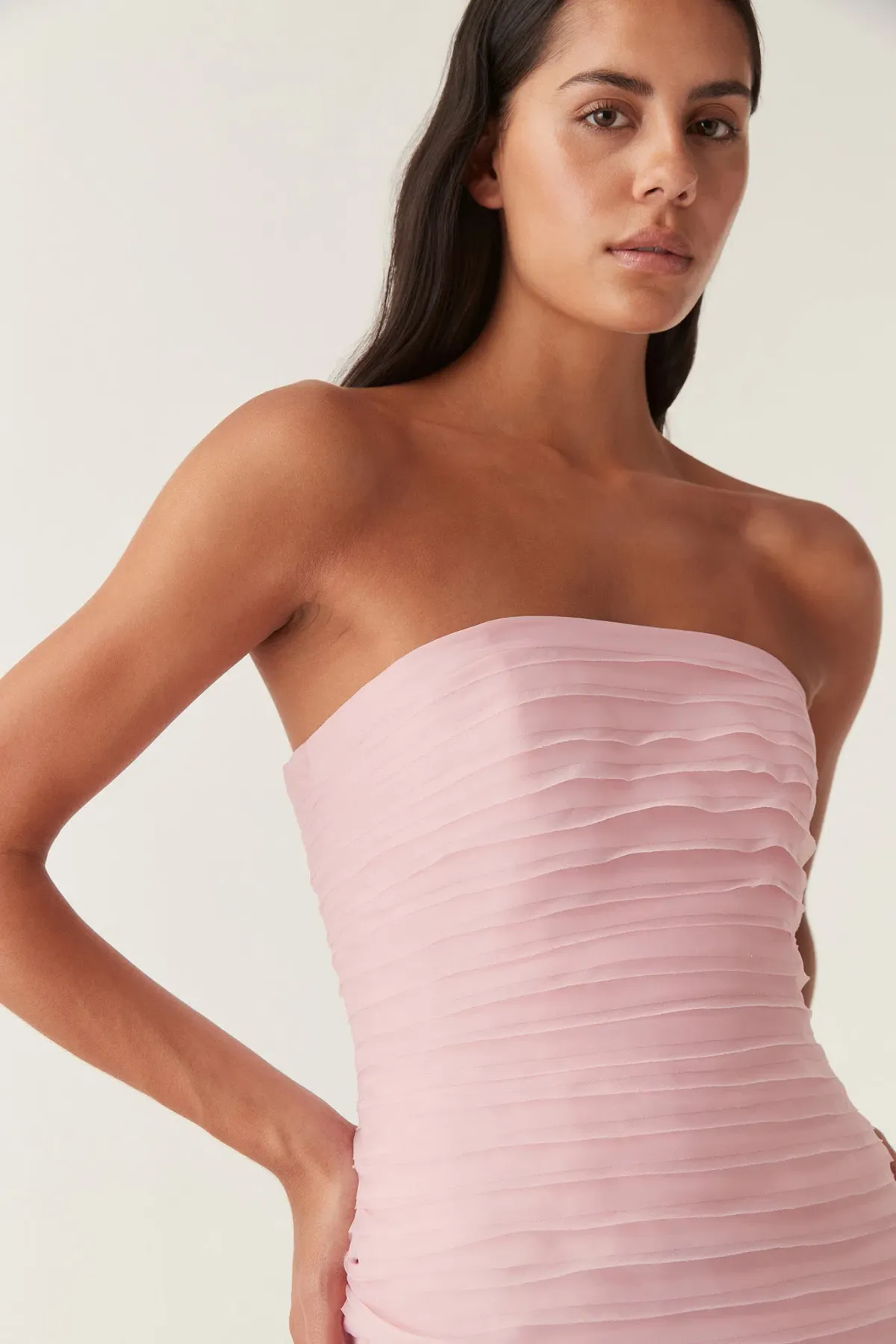 Aje Soundscape Maxi Dress in Chalk Pink Size 8 - Image 4