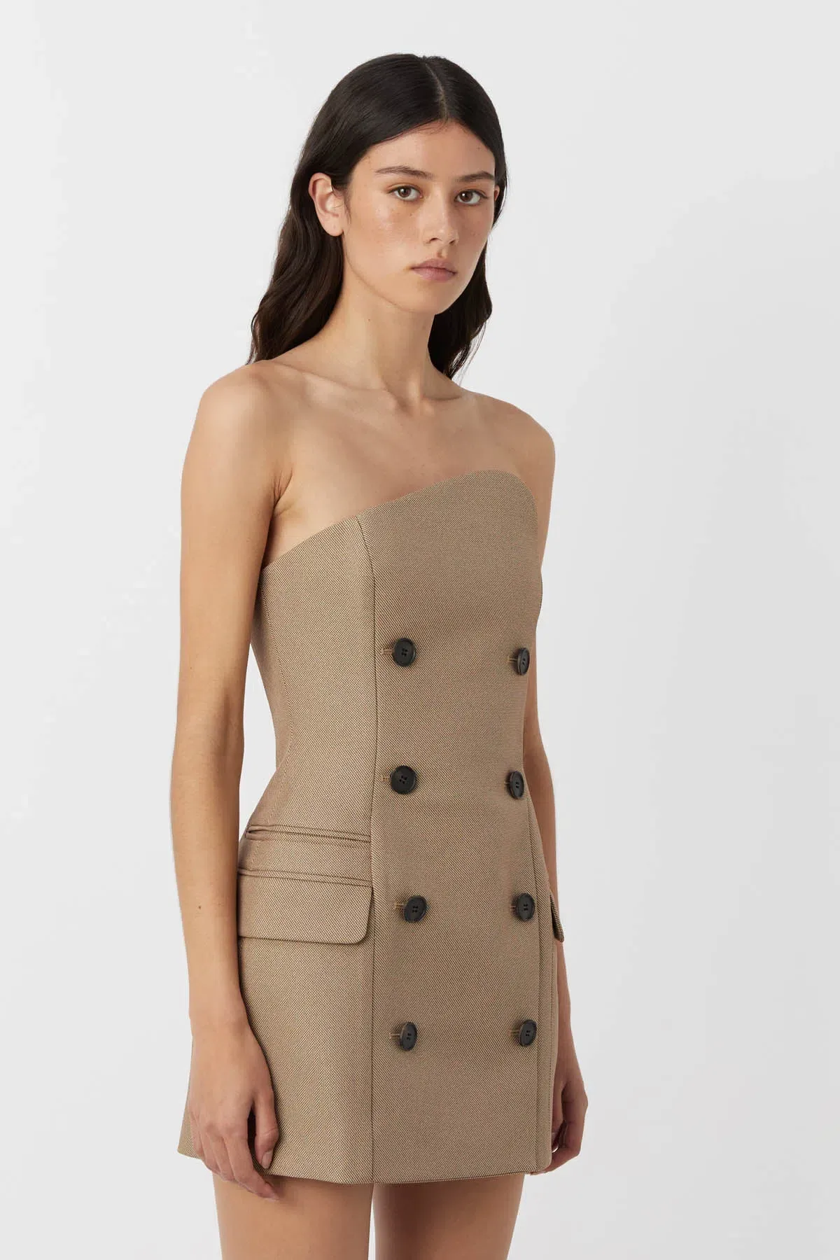 Camilla and Marc Asteria Strapless Mini Dress in Tan Brown Size 10 - Image 3