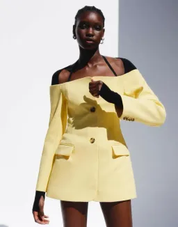 Sir the Label Sandrine Tailored Mini Dress in Limone Size 2 (AU 10) for rent on The Volte - image 1
