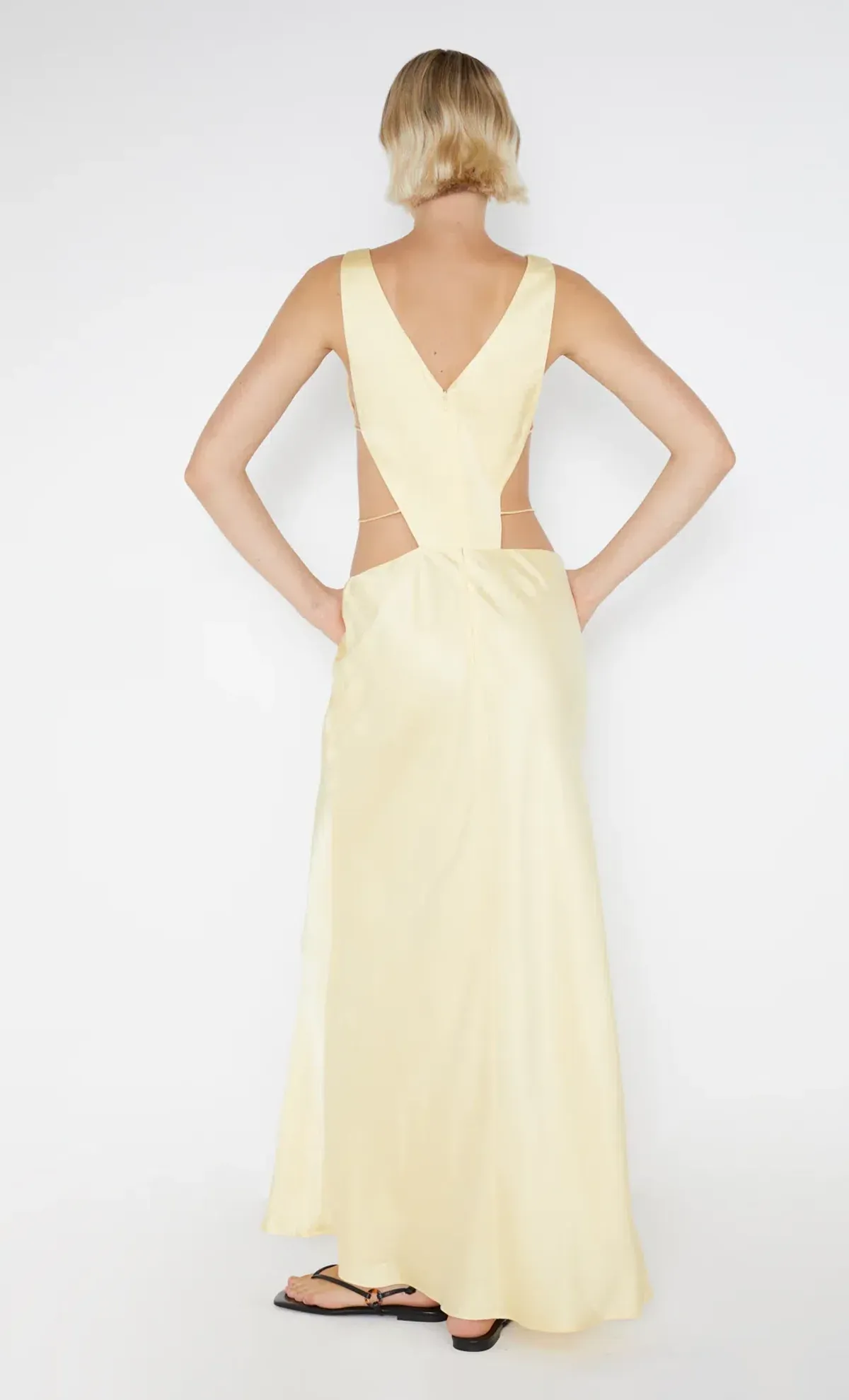 Bec & Bridge Agathe Diamond Dress Butter Yellow Size 10 - Image 3