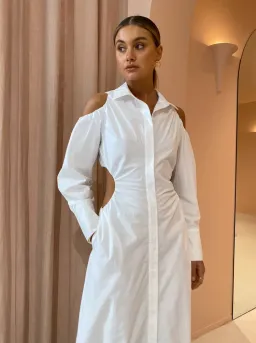 Sir the Label Mason Cut Out Shirt Dress in White Size 2 / AU 10 for rent on The Volte - image 2