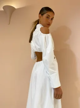 Sir the Label Mason Cut Out Shirt Dress in White Size 2 / AU 10 for rent on The Volte - image 3