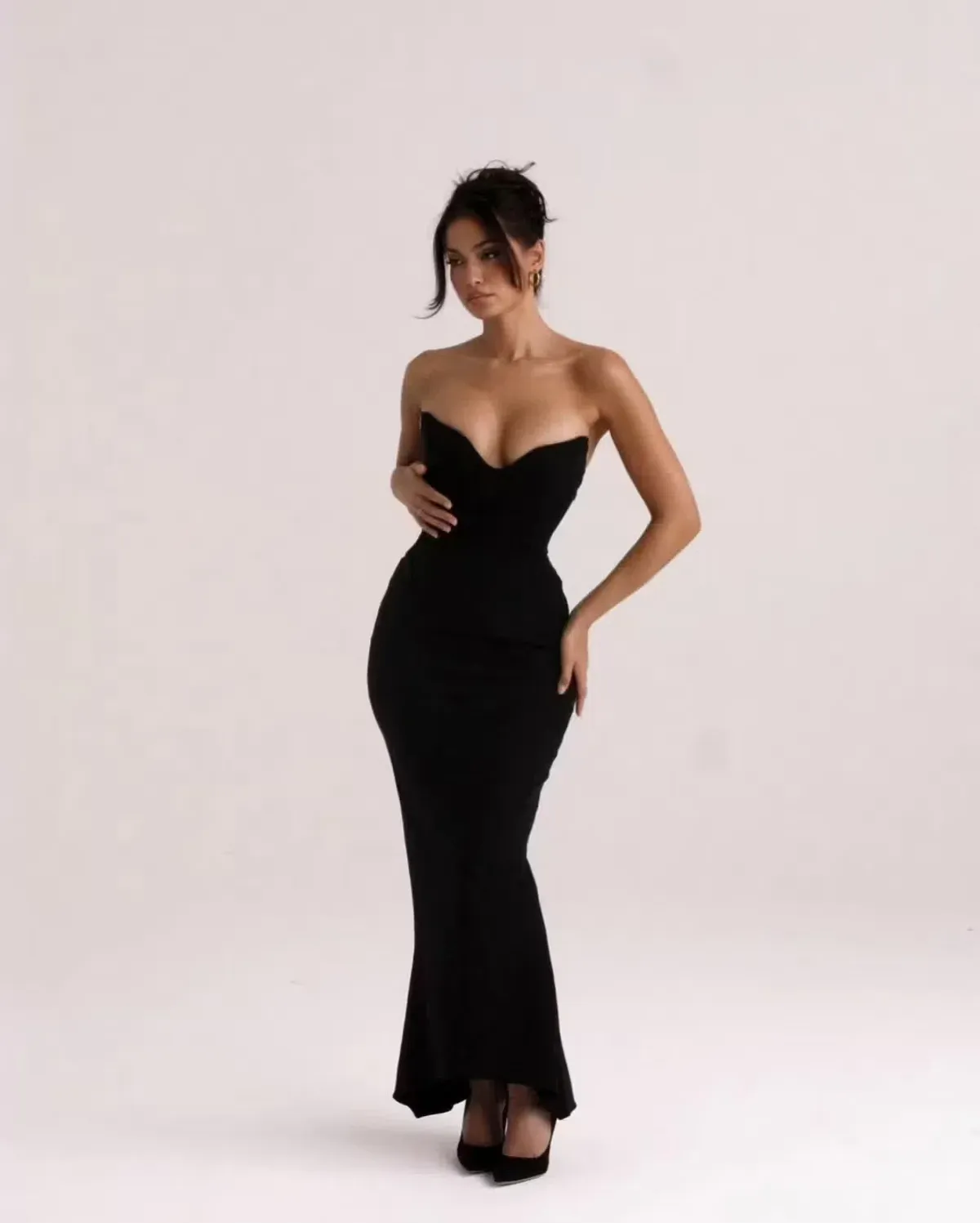 House of CB Sabine Strapless Corset Dress Black Size 10 - Image 4