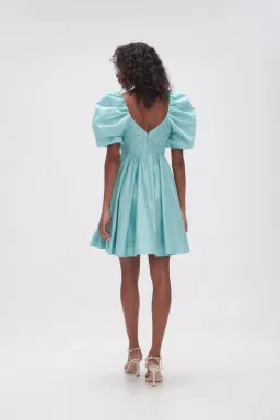 Aje Gabrielle Plunge Mini Dress in Spearmint Blue Size 8 for rent on The Volte - image 3