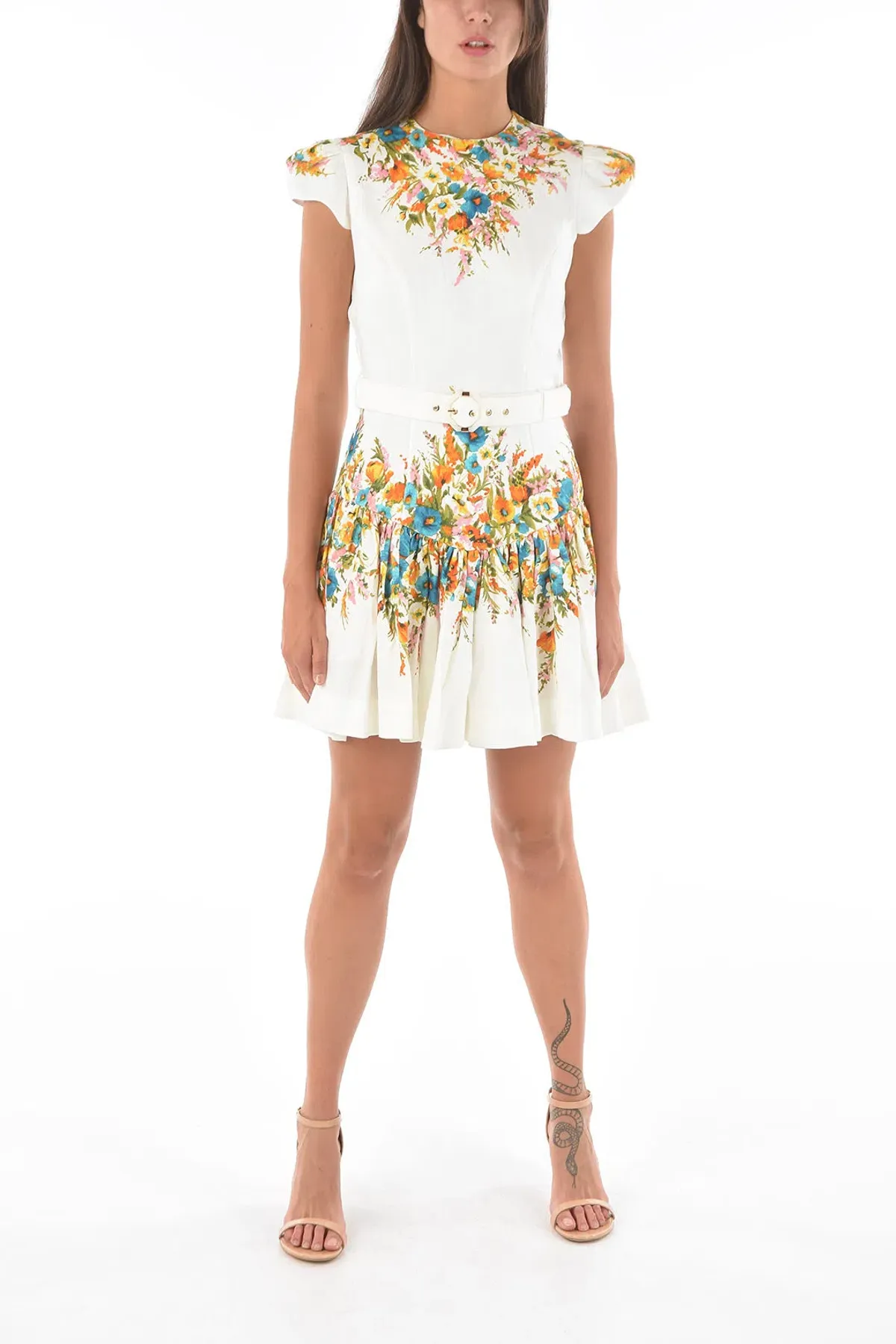 Zimmermann Estelle Tie Backless Mini Dress Cream Floral Size 3 / AU 14 - Image 1