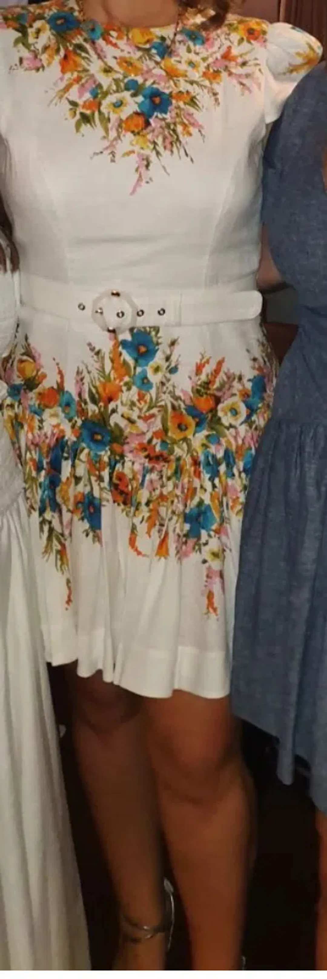 Zimmermann Estelle Tie Backless Mini Dress Cream Floral Size 3 / AU 14 for rent on The Volte - main image