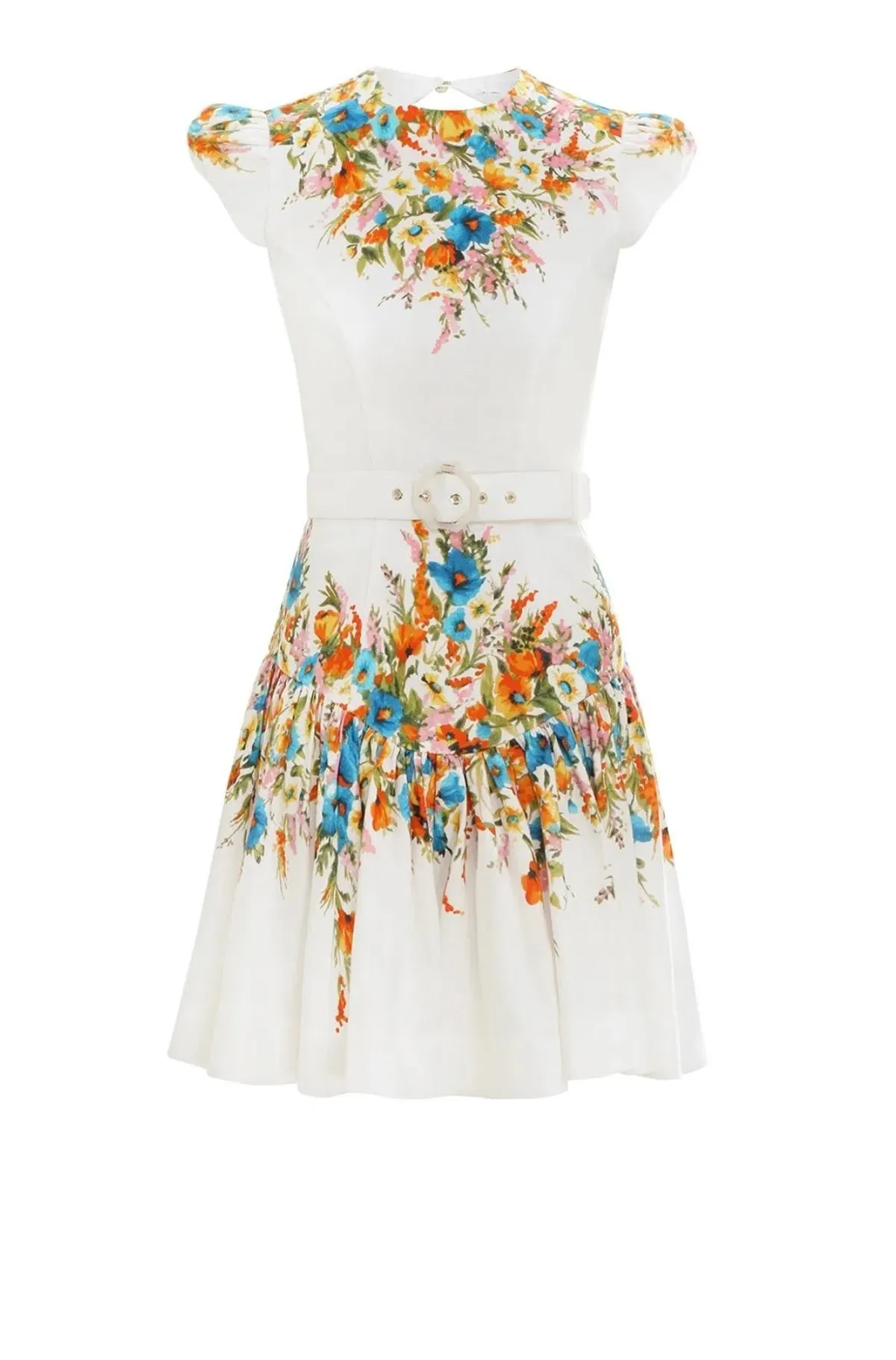 Zimmermann Estelle Tie Backless Mini Dress Cream Floral Size 3 / AU 14 - Image 2