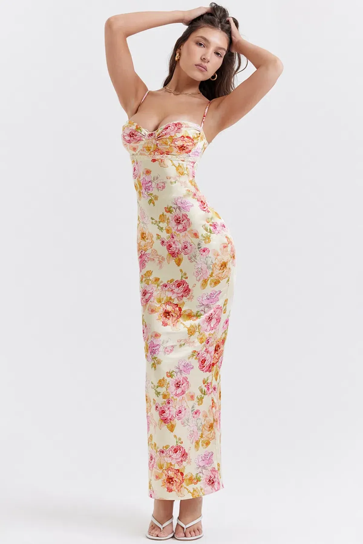 House of Cb Josefina Maxi Dress Ivory Floral Size S / AU 8 - Image 2