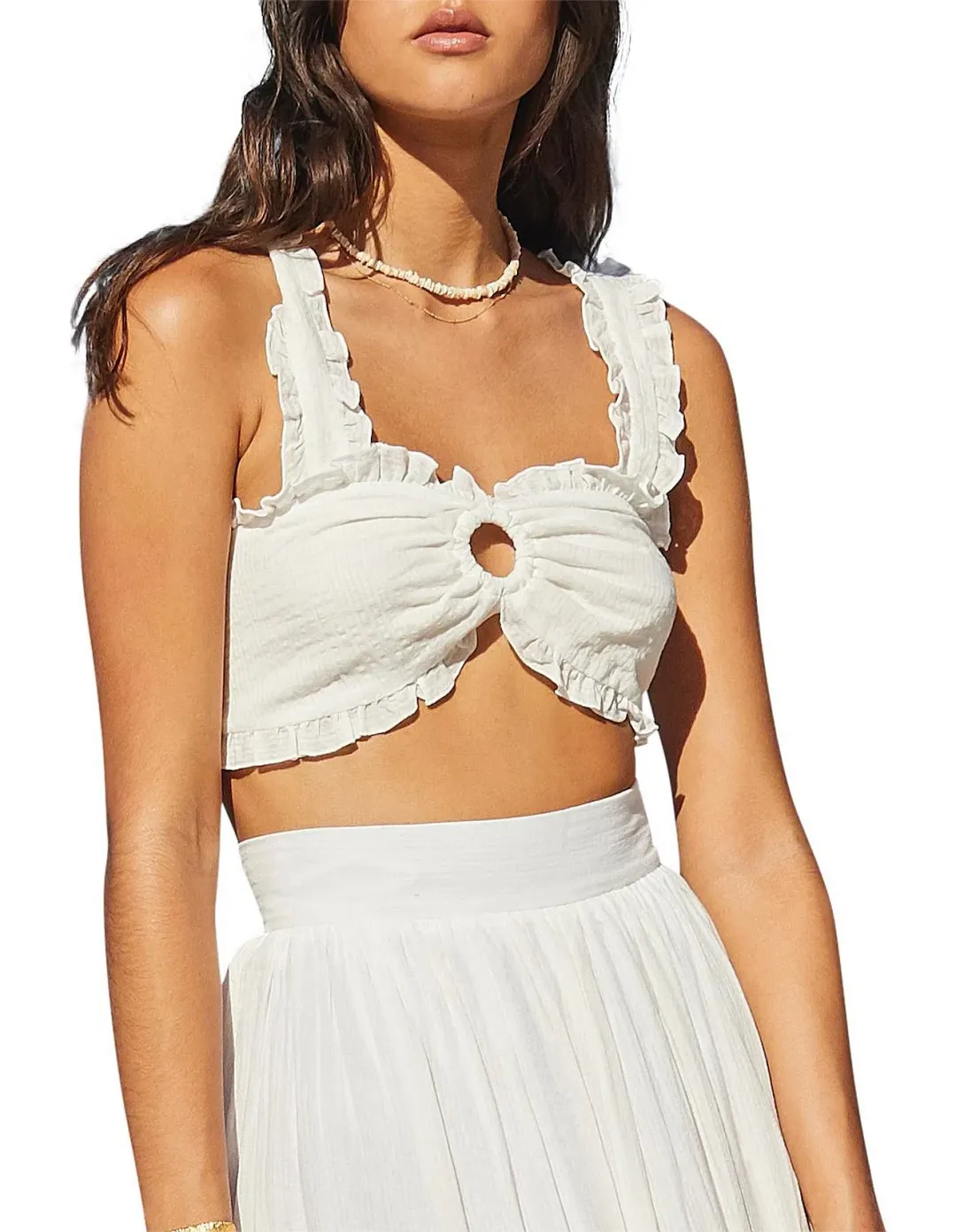 Bec & Bridge Koa Top Size 8 and Skirt Size 6 Set White for rent on The Volte - main image