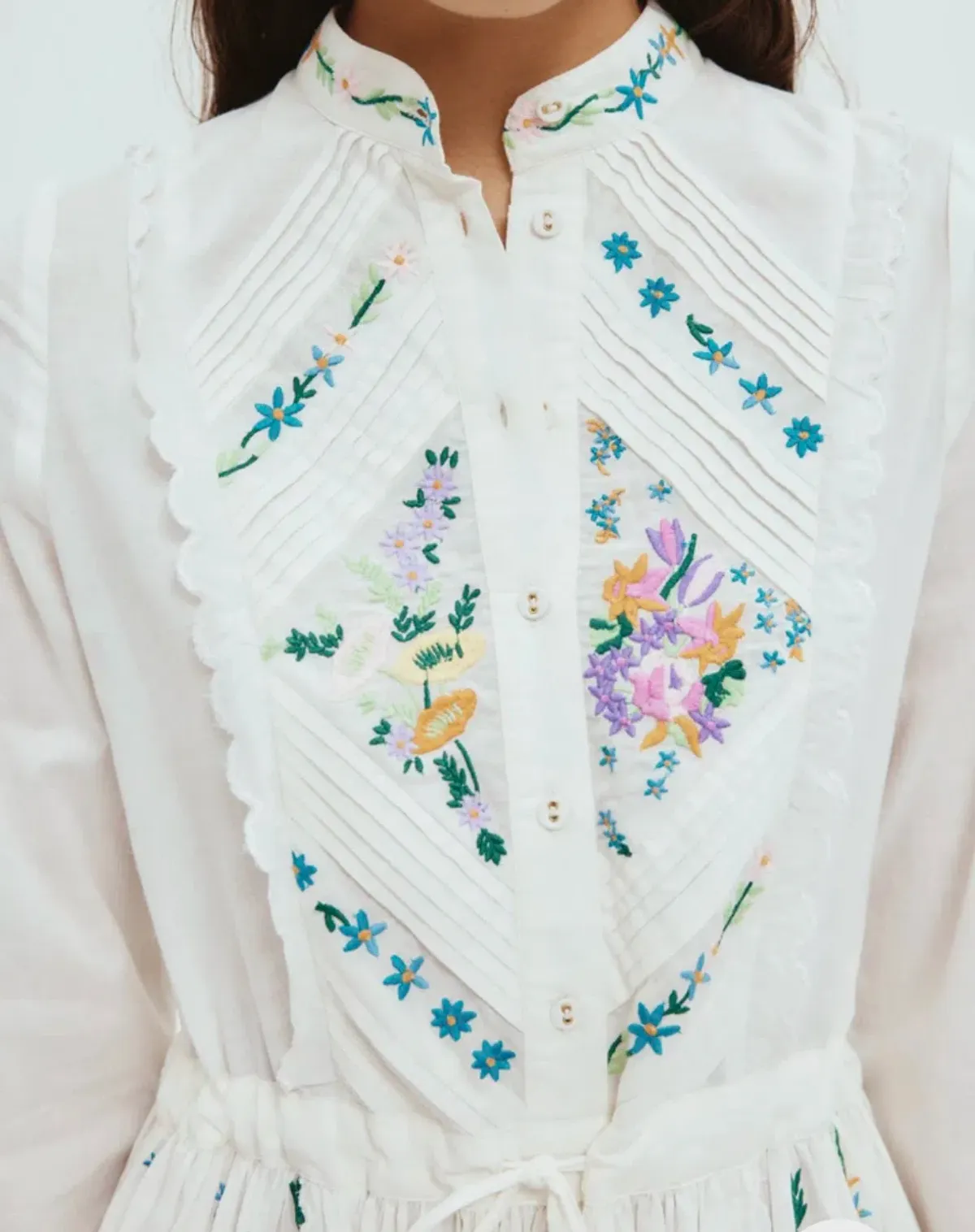 Alemais Willa Embroidered Shirtdress White Size 14 - Image 2