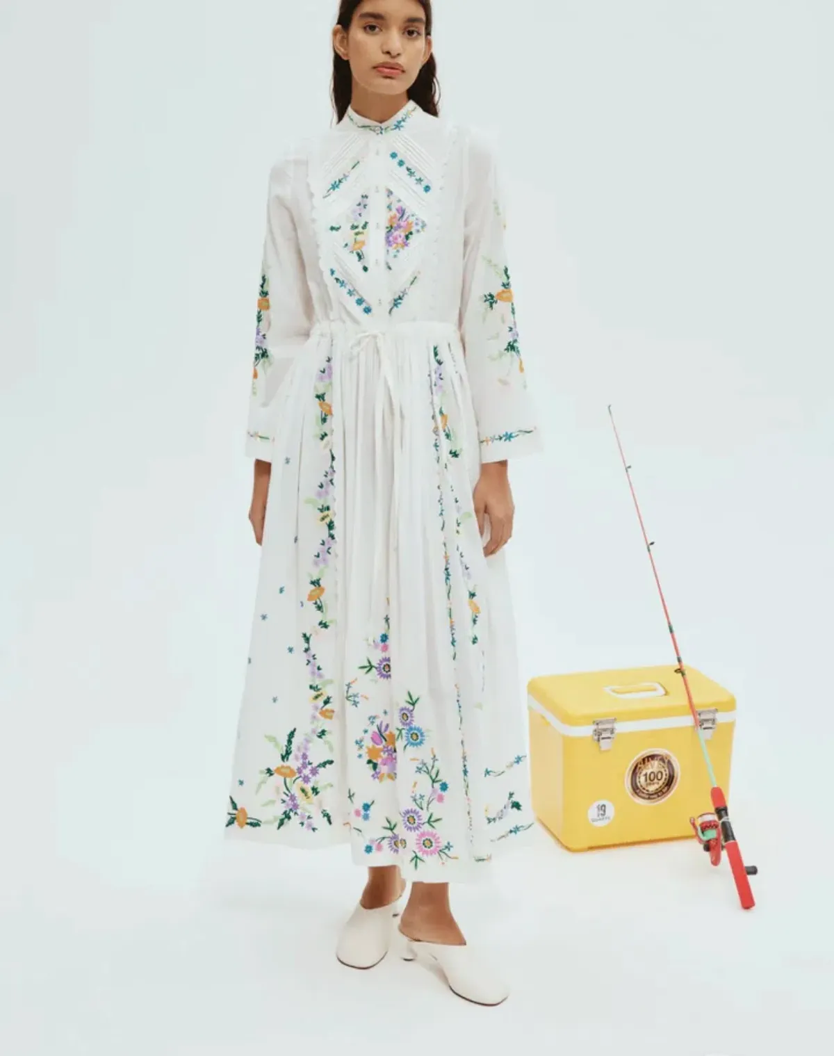 Alemais Willa Embroidered Shirtdress White Size 14 - Image 1