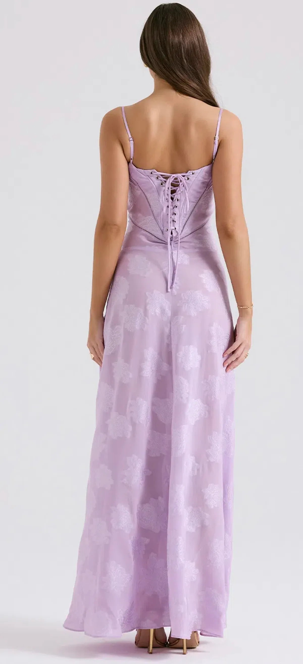 House Of CB Seren Lace Back Maxi Dress Orchid Floral Size S / AU 8 - Image 3