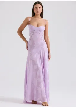 House Of CB Seren Lace Back Maxi Dress Orchid Floral Size S / AU 8 for rent on The Volte - image 1