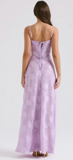 House Of CB Seren Lace Back Maxi Dress Orchid Floral Size M / AU 10 for rent on The Volte - image 3