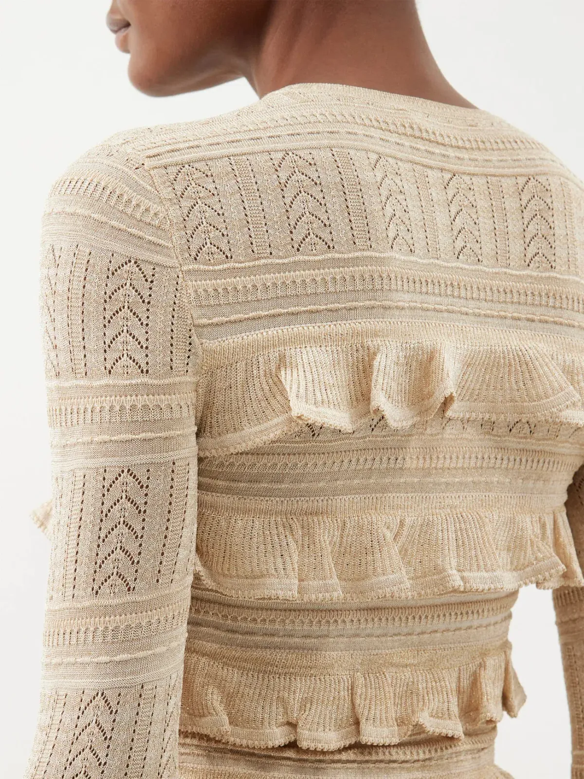 Zimmermann Matchmaker Ruffle Top Gold Lurex Size 0P / AU 6 - Image 3