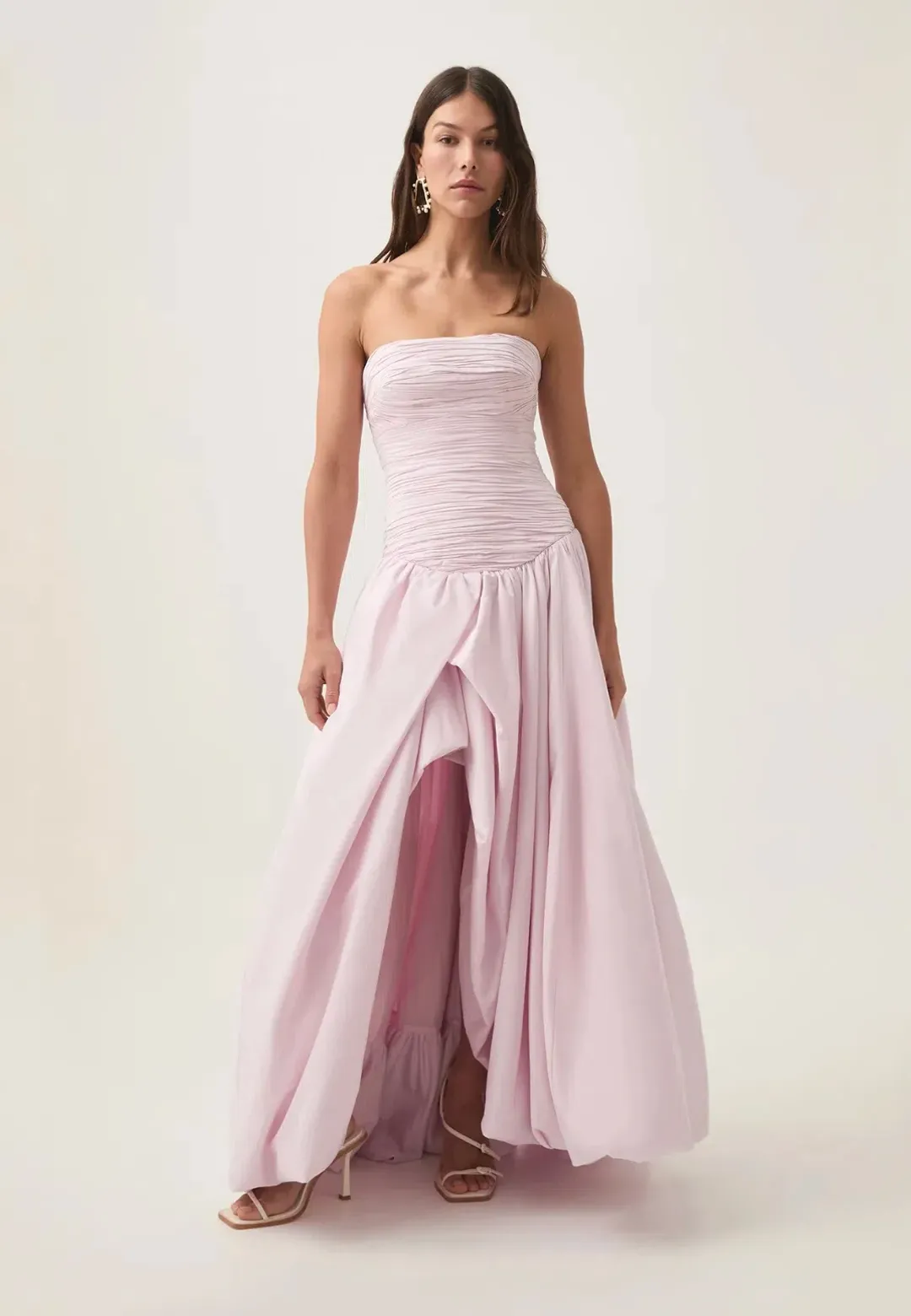 Aje Violette Bubble Hem Maxi Dress Pastel Pink Size 8 for rent on The Volte - main image