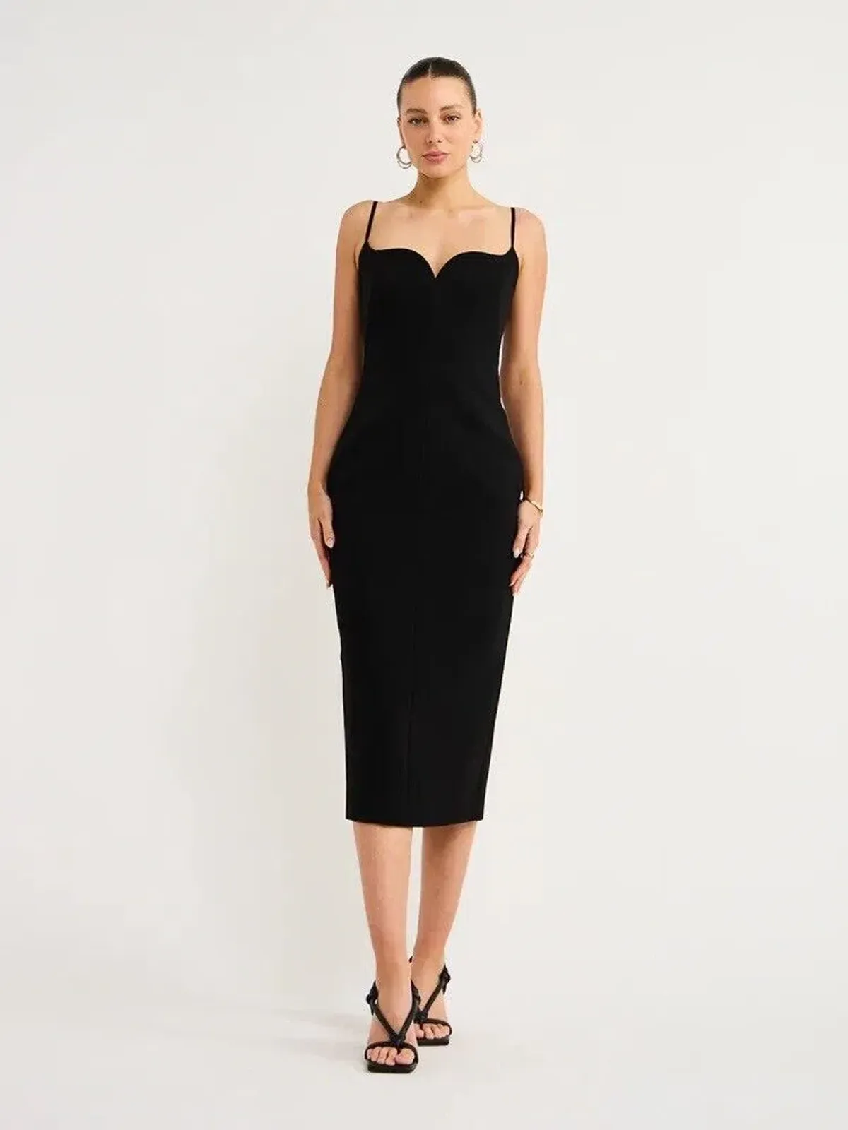 Rachel Gilbert Loren Sweetheart Neck Midi Dress Black Size 0 / AU 6 - Image 2