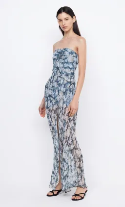 Bec & Bridge Opal Strapless Maxi Dress Denim Floral Size AU 6 for rent on The Volte - image 2