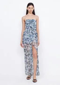 Bec & Bridge Opal Strapless Maxi Dress Denim Floral Size AU 6 for rent on The Volte - image 1
