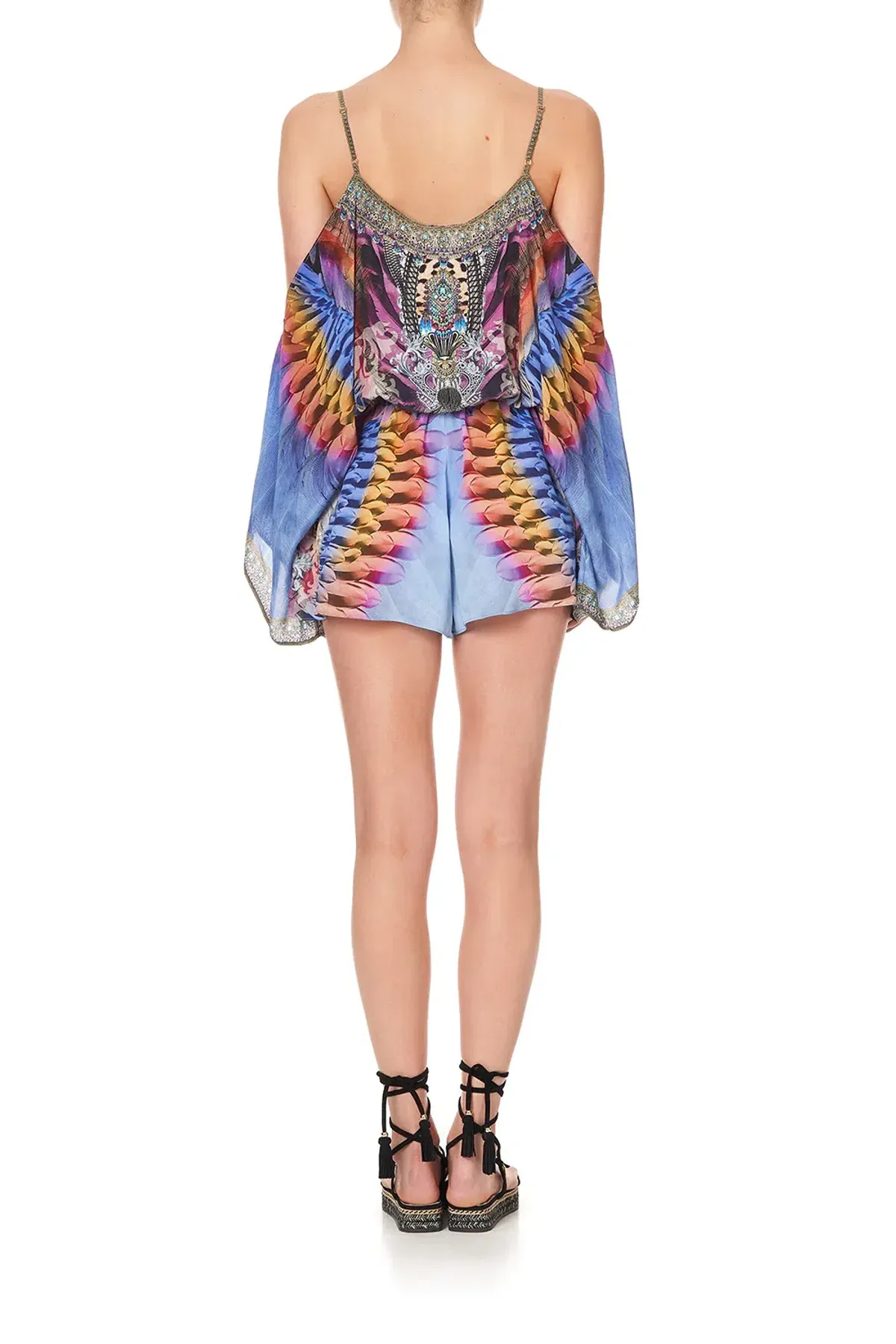Camilla Franks Drop Shoulder Playsuit Love On The Wing Print Size M /AU 12 - Image 4