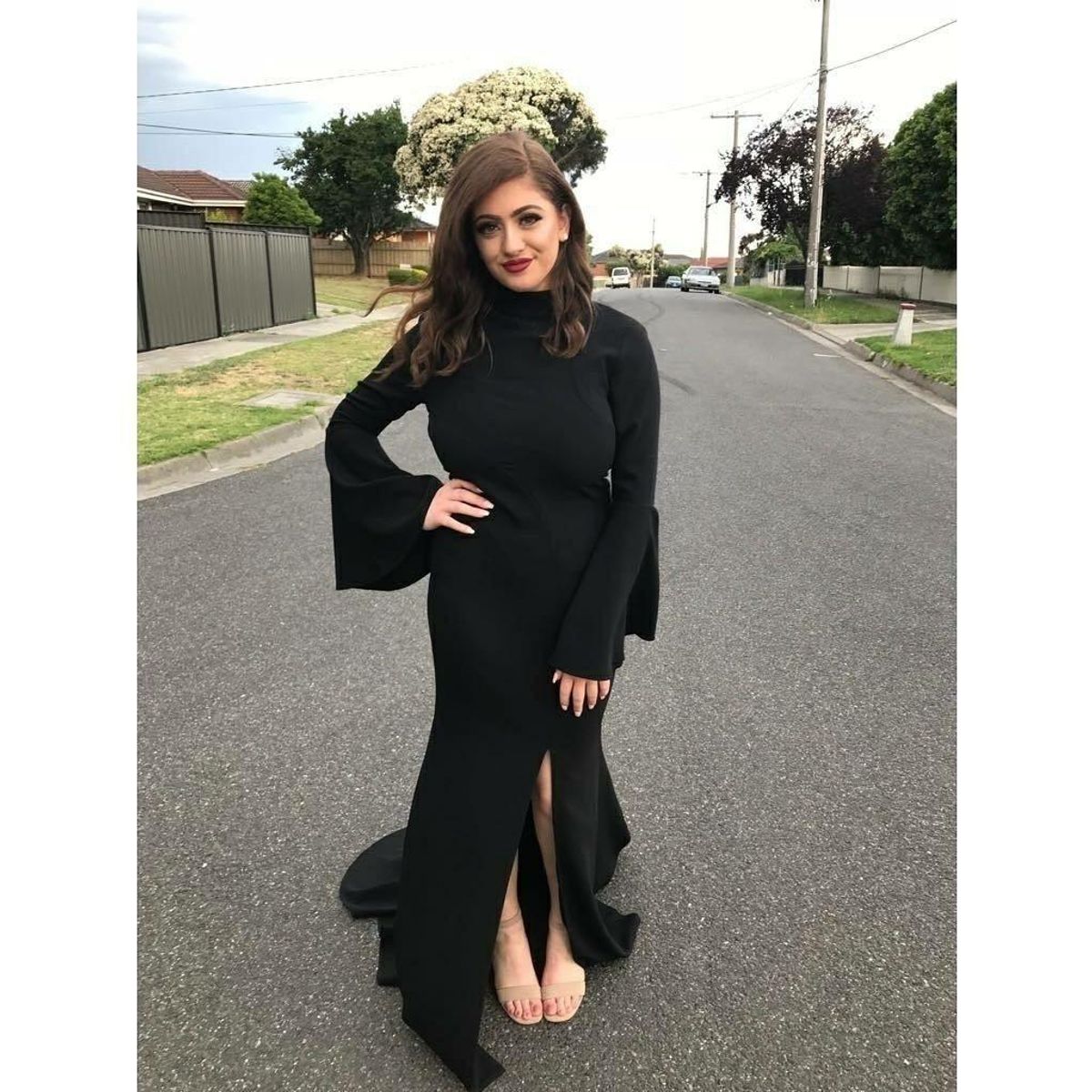 Rachel Gilbert Darlia Gown Black Size AU 10 for rent on The Volte - main image