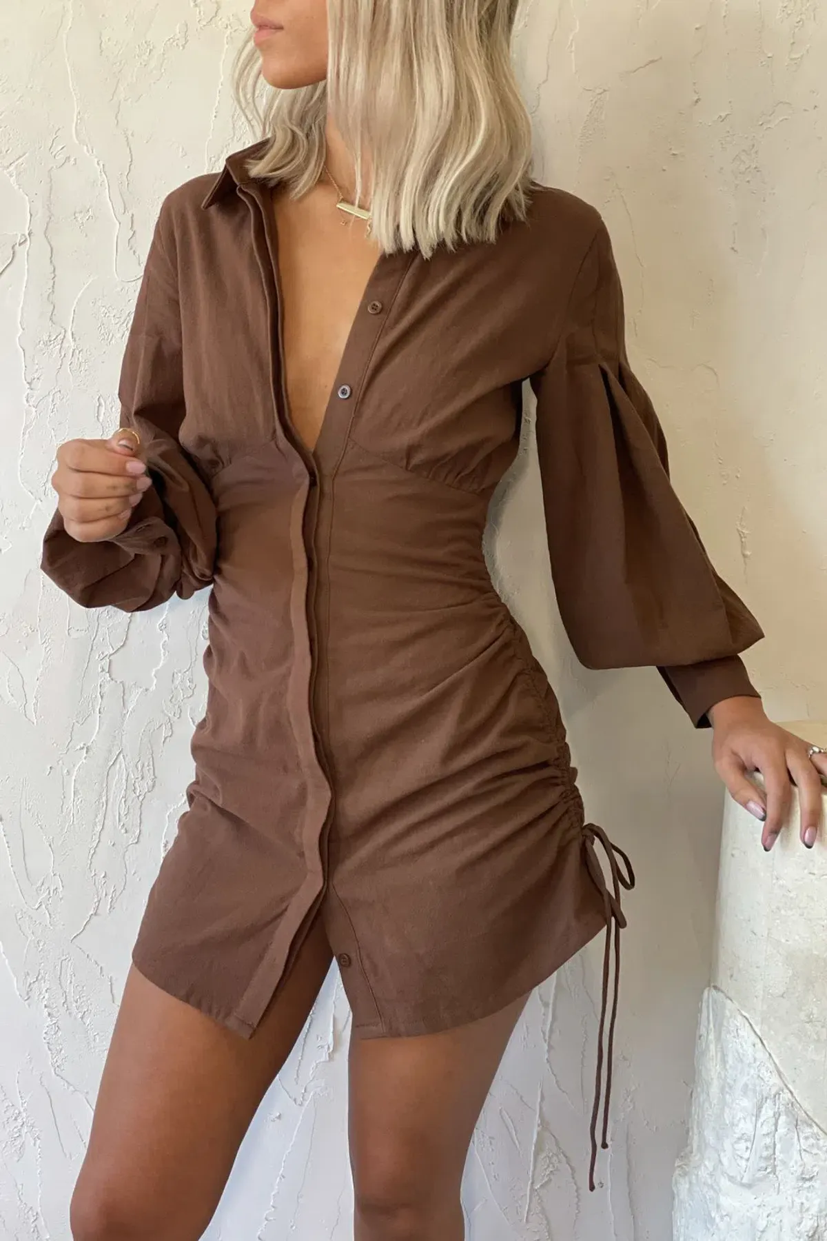 Sovere Studio Haze Mini Dress Brown Size 6 - Image 3