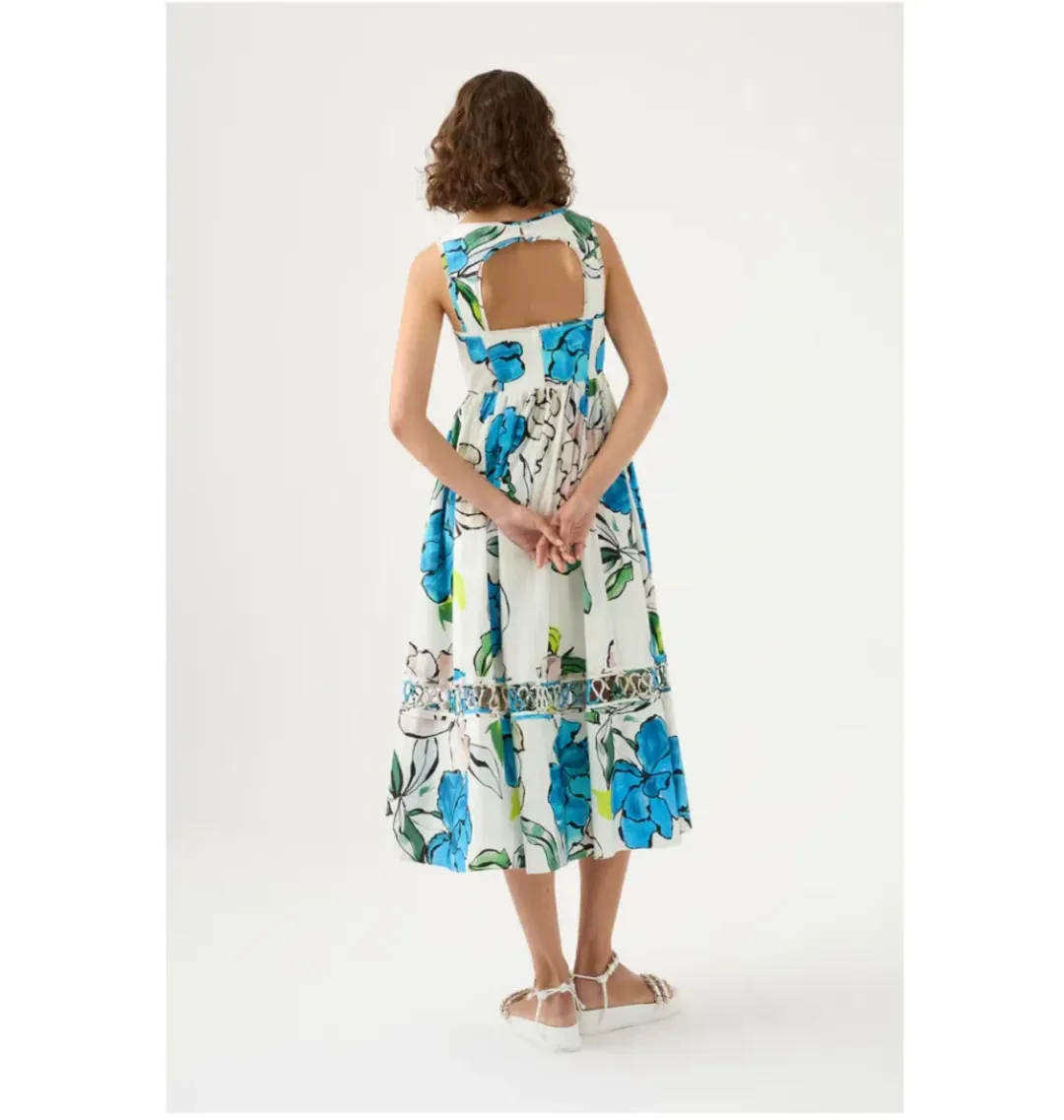 Aje Erika Cut Out Midi Dress Floral Size AU 10 for rent on The Volte - main image